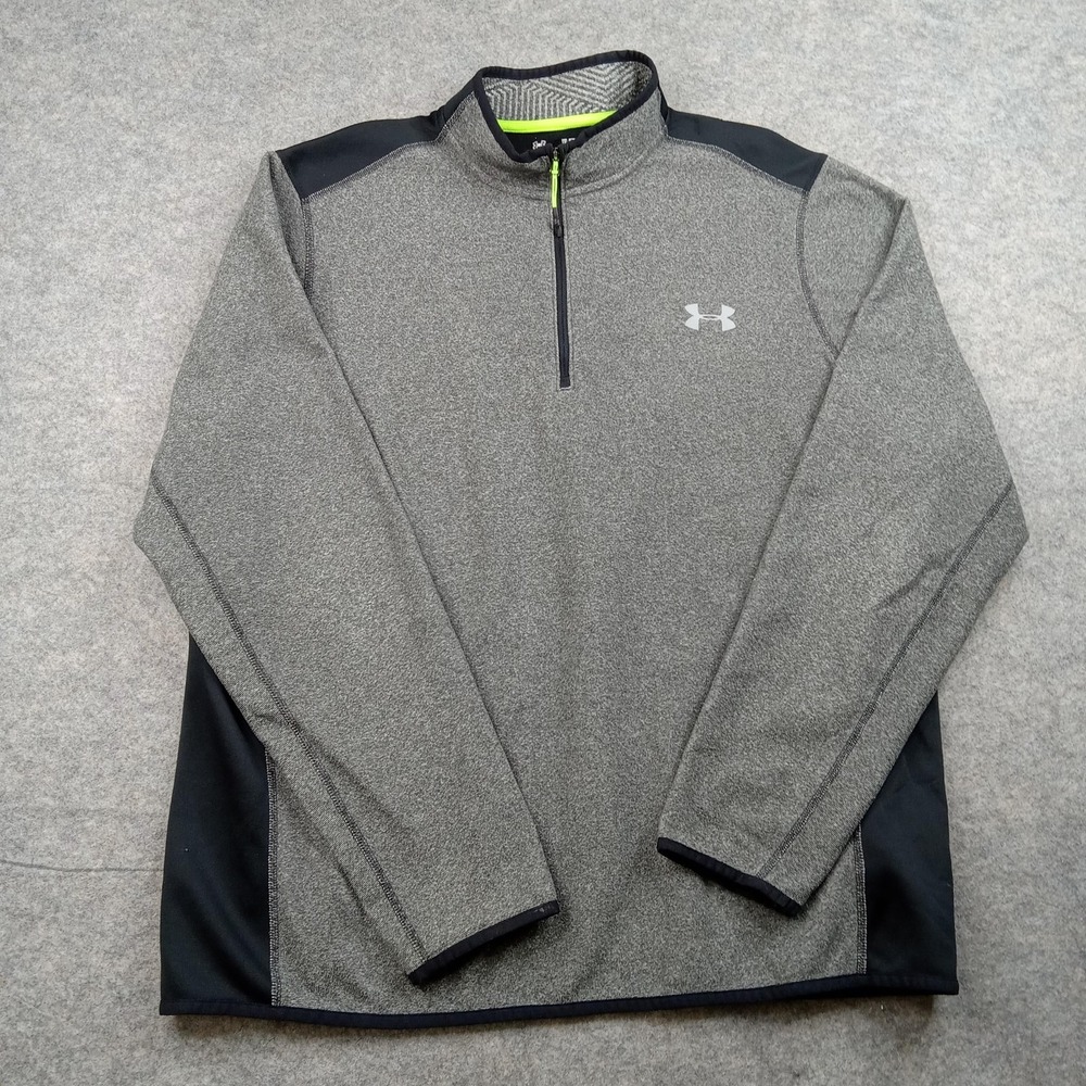 Under Armour Pullover Shirt Mens XL Extra‎ Large ColdGear Gray Quarter Zip Loose